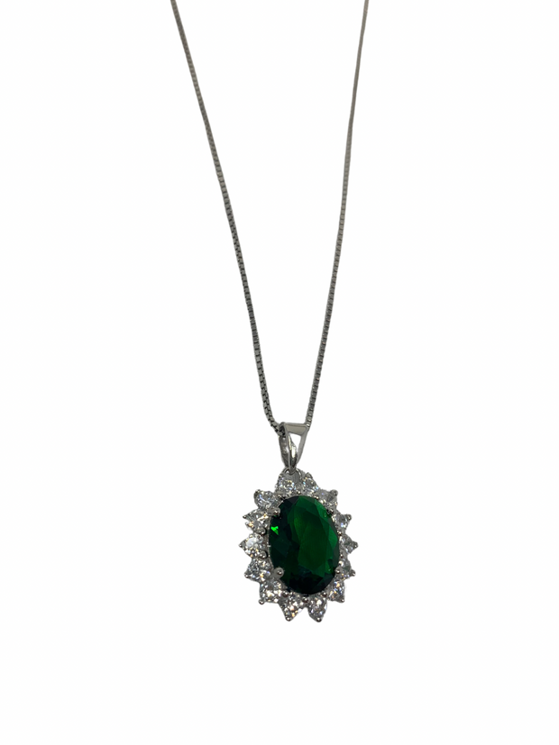 Emerald green gemstone necklace