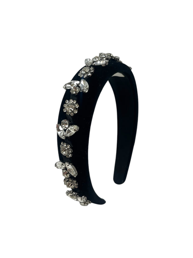 'Isla' Velvet Headband Black