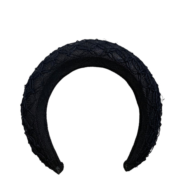 Black Padded Crochet Headband