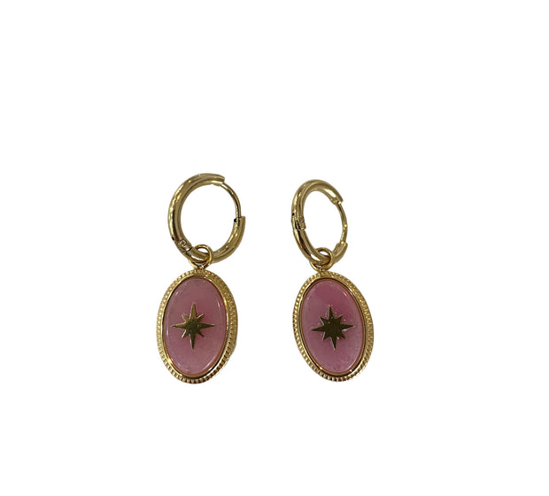 Dusky pink hoop earrings