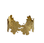 Gold palm leaf cuff bracelet