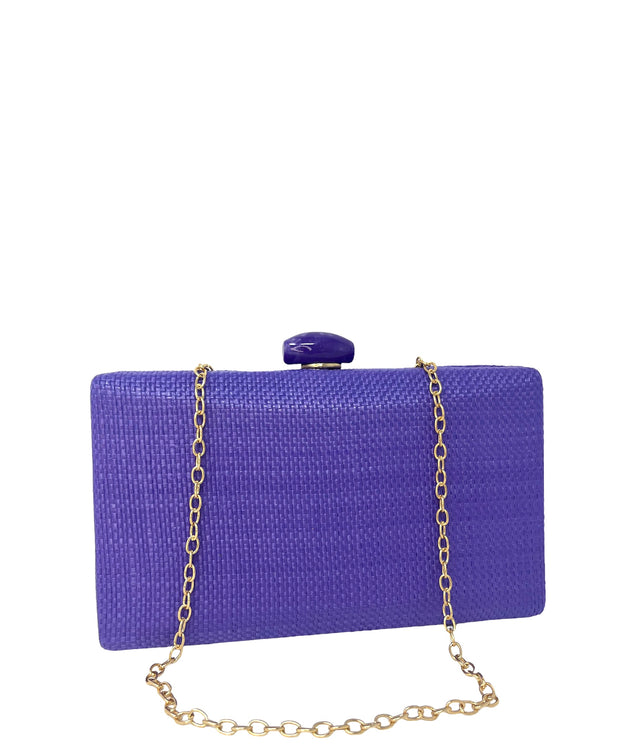 Purple Raffia Clutch