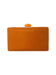 Burnt Orange Raffia Clutch