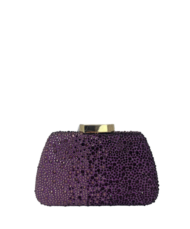 Dark Purple Beaded Clutch