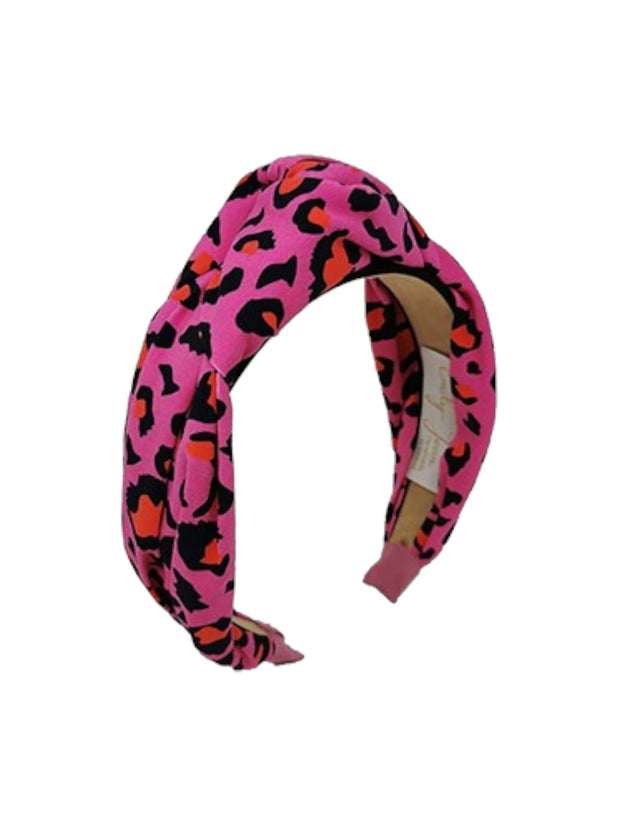 Tiger Print Headband Pink