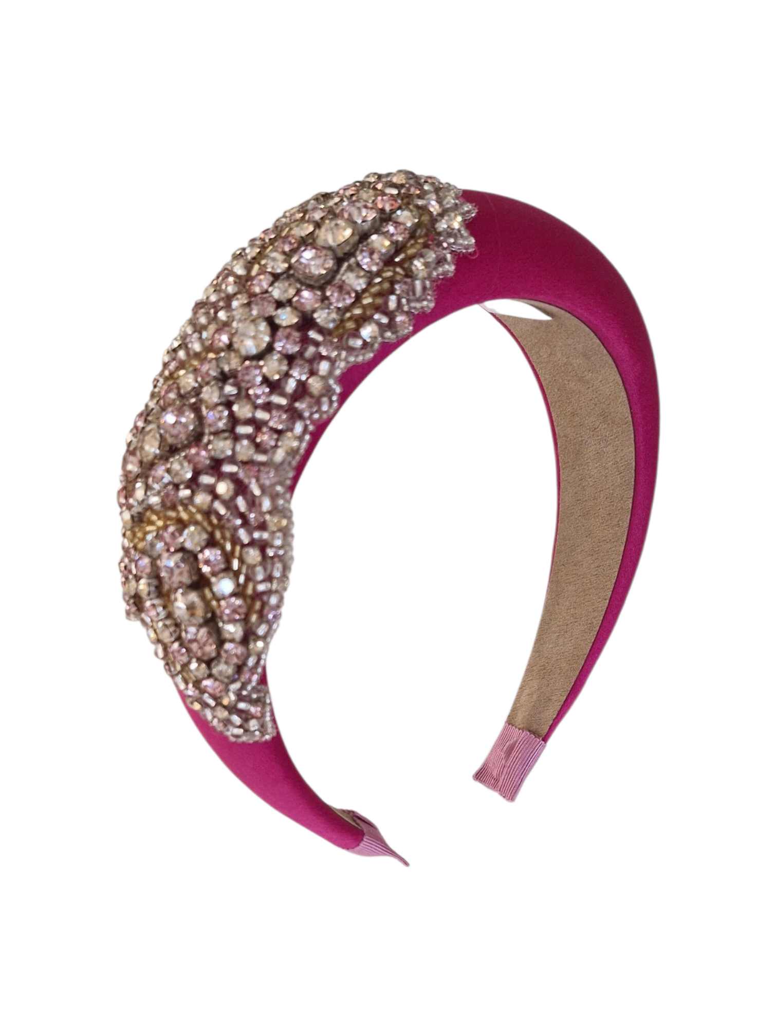 'Ellie' Satin Headband Fuchsia Pink