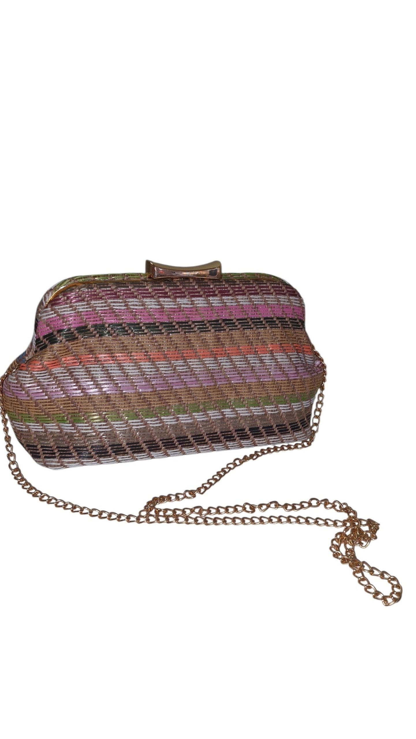 Pastel Raffia Clutch