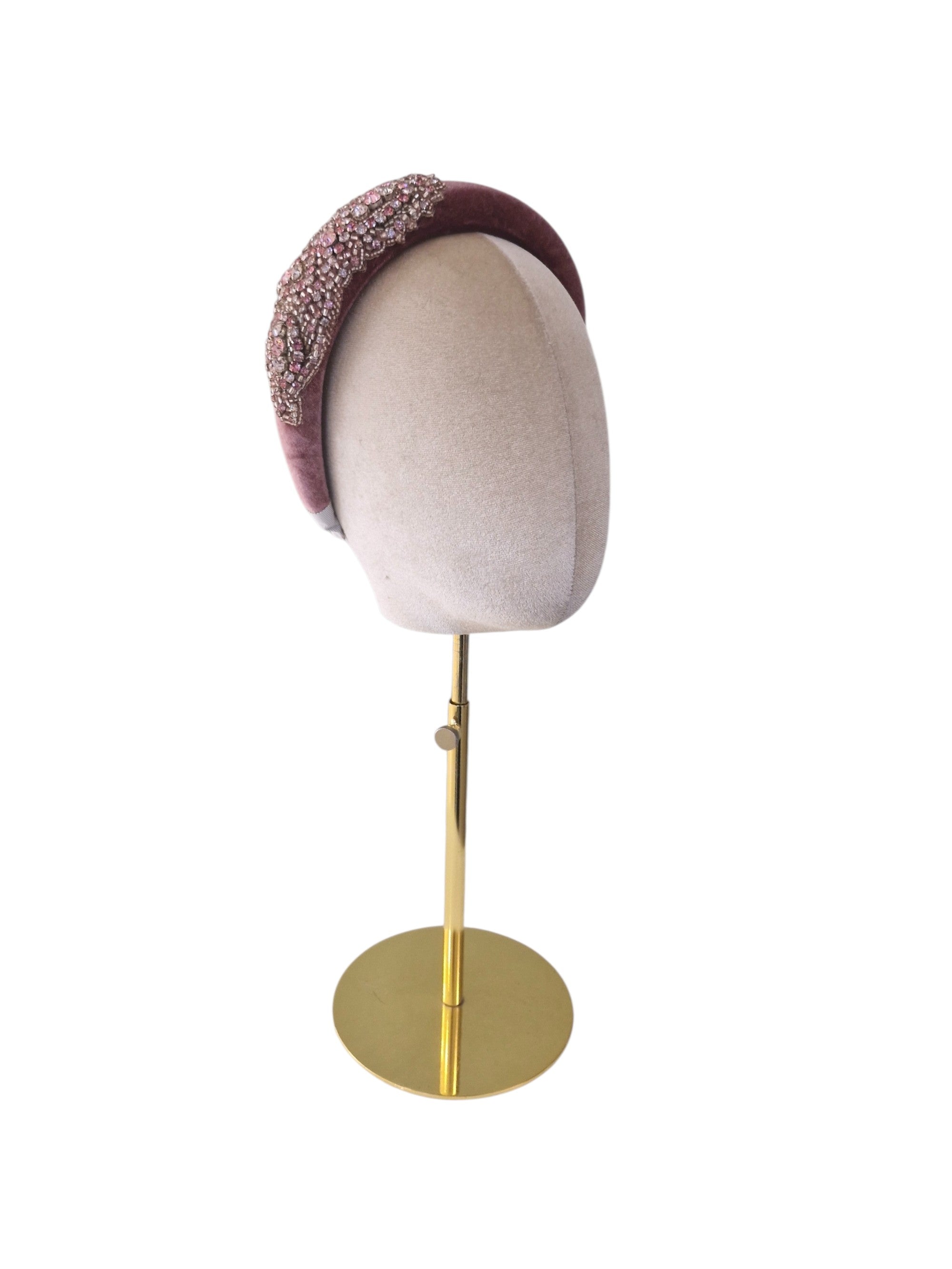 'Ellie' Velvet Headband Pink