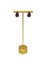 'Annie' Burgundy Teardrop Studs