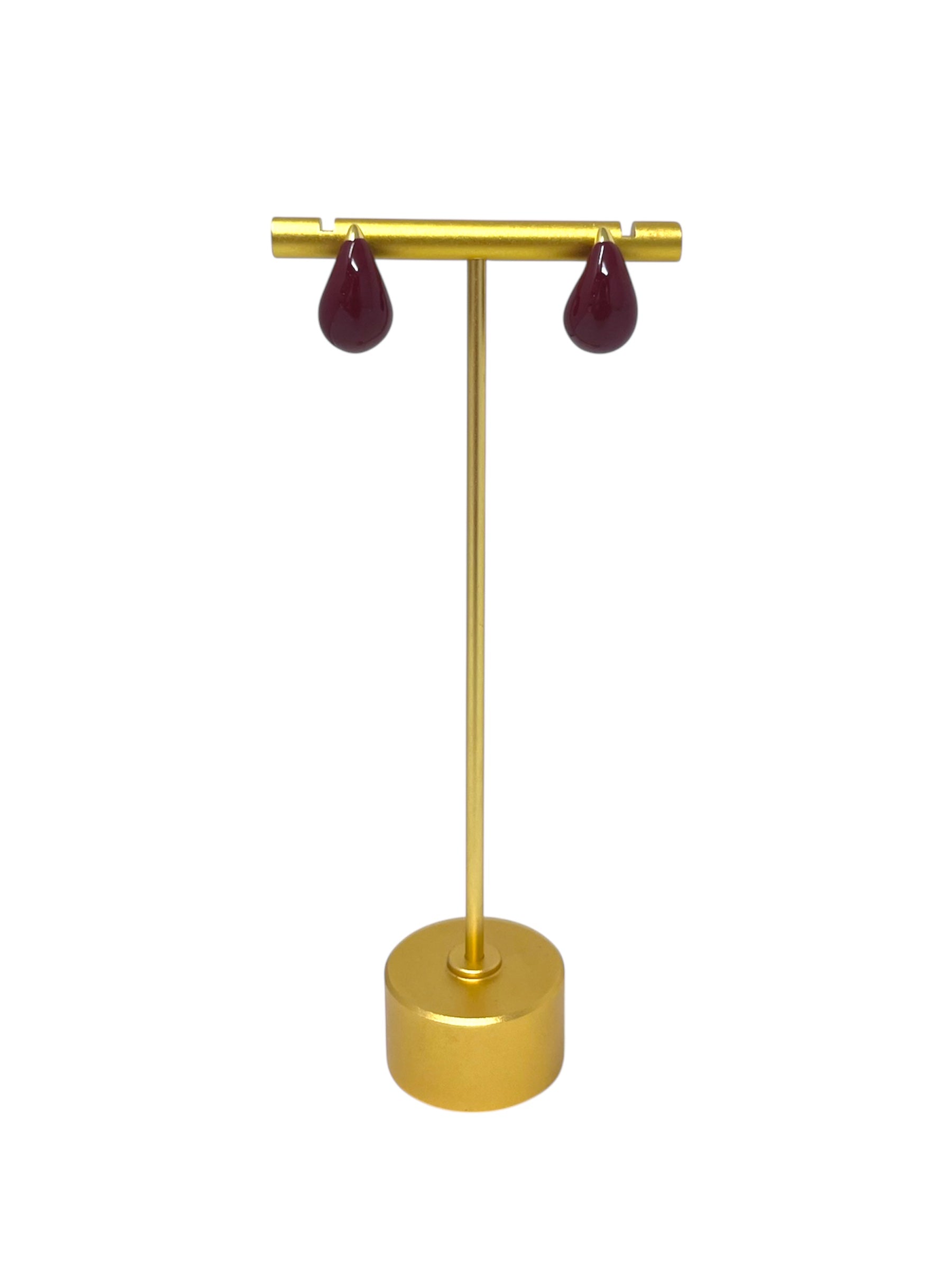 'Annie' Burgundy Teardrop Studs