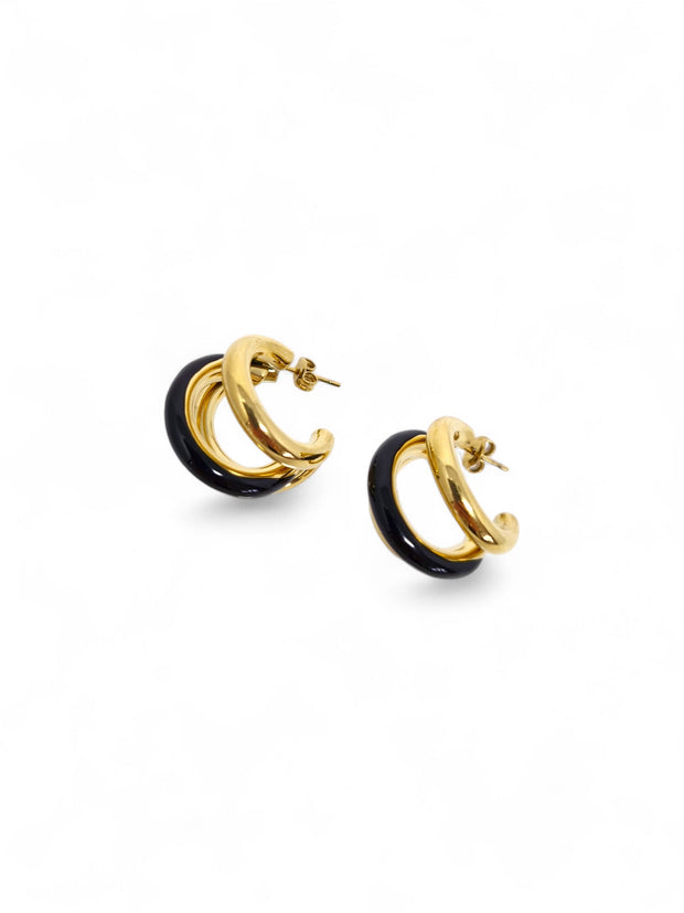 'Tessa' triple gold hoops