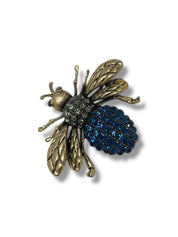 Midnight Blue Green Beetle Brooch (Small)