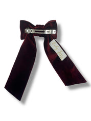 Burgundy Velvet Crystal Bow