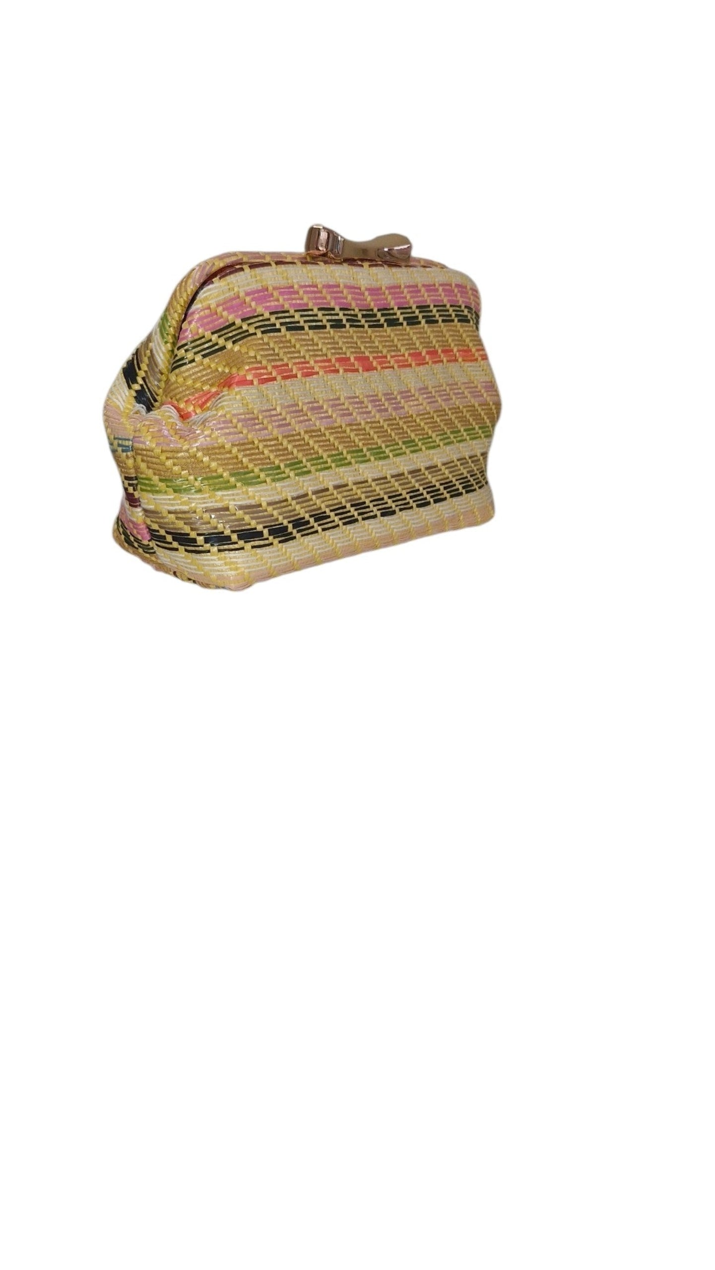 Lemon Raffia Clutch