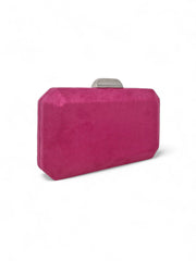 Pink Suede Cubic Clutch