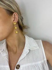 Triple Daisy Drop Earrings