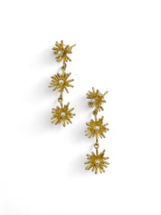 'Daisy Drop' Triple Gold Earrings