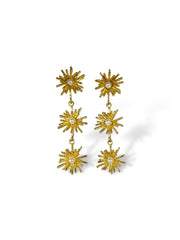 Triple Daisy Drop Earrings