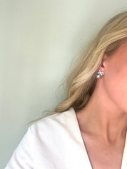 'Diana' Silver Pearl Stud Earrings
