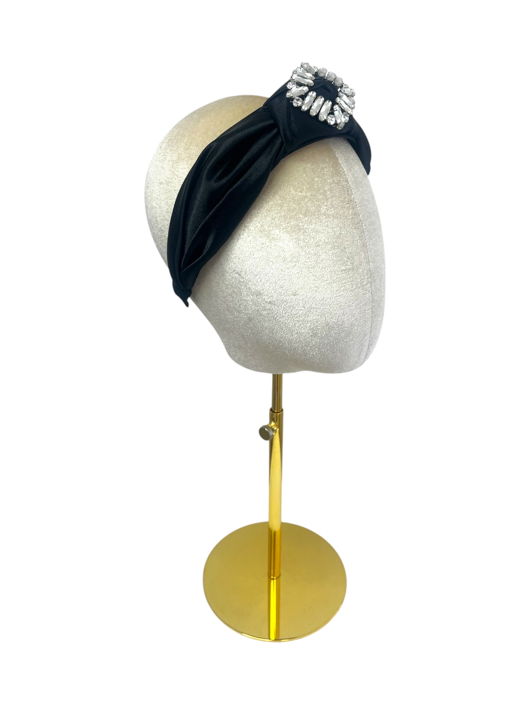 'Donna' Satin Headband Black