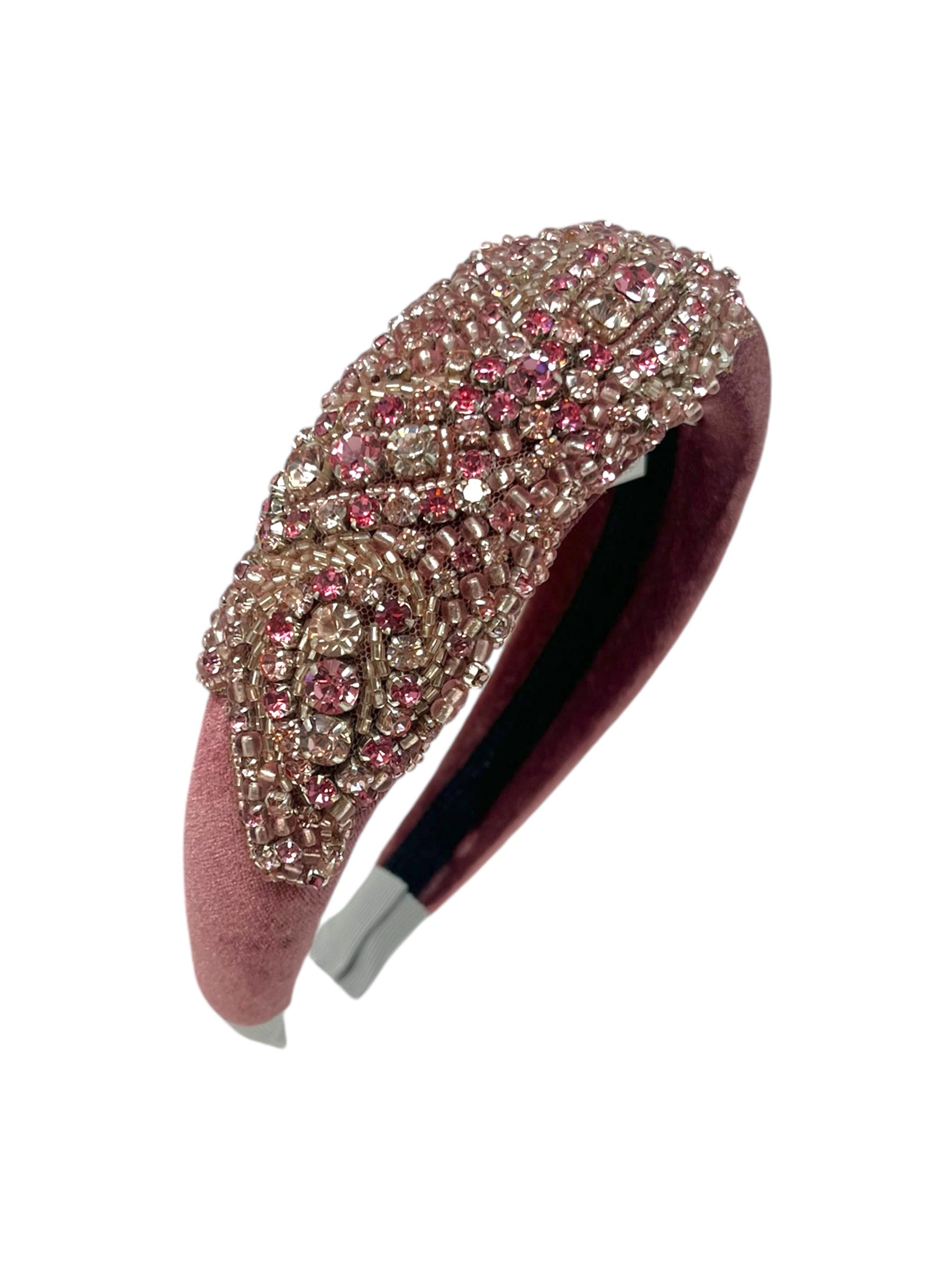 'Ellie' Velvet Headband Dusky Pink