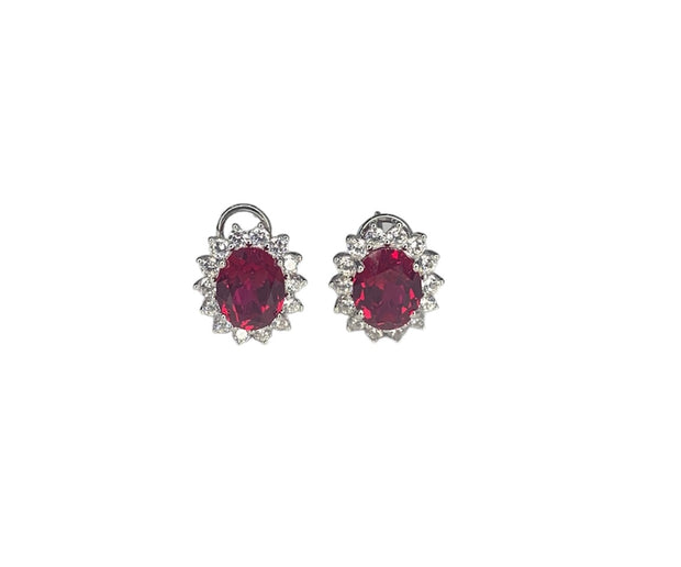 Ruby red gemstone earrings