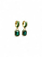 'Croia' emerald green earrings