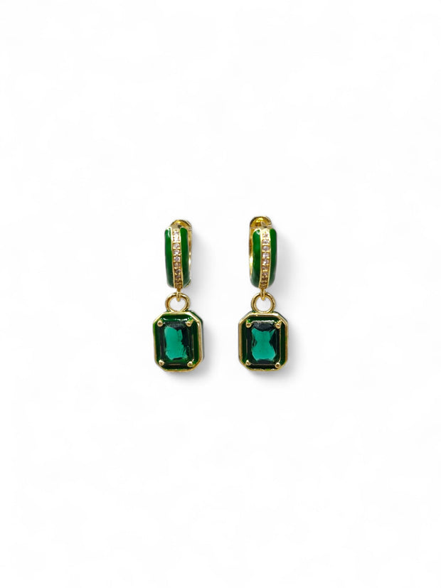 'Croia' emerald green earrings