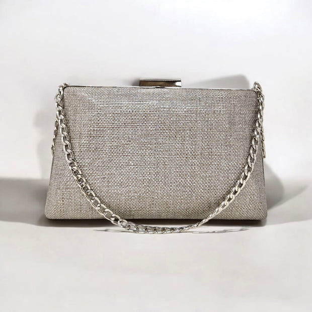 Stone Raffia Clutch Bag