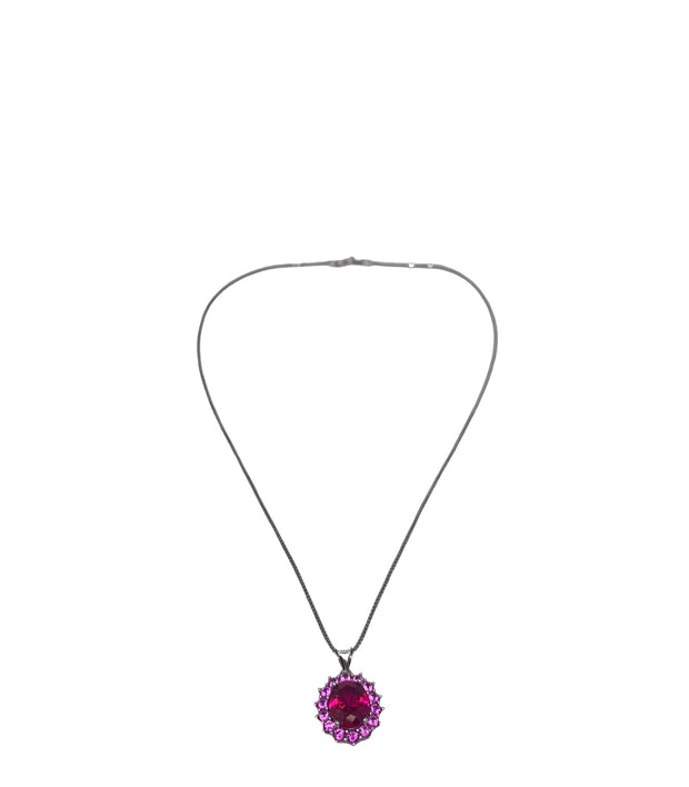 Fuchsia pink gemstone necklace