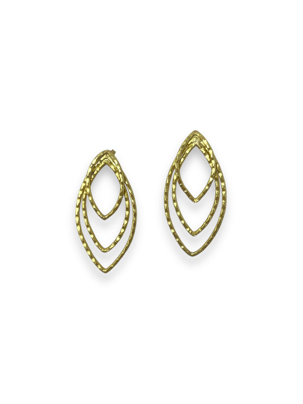 'Hanna' Gold Oval Earrings