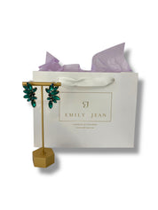 Emerald Green Leaf Earrings