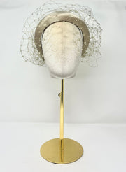 Champagne Padded Headband With Veiling