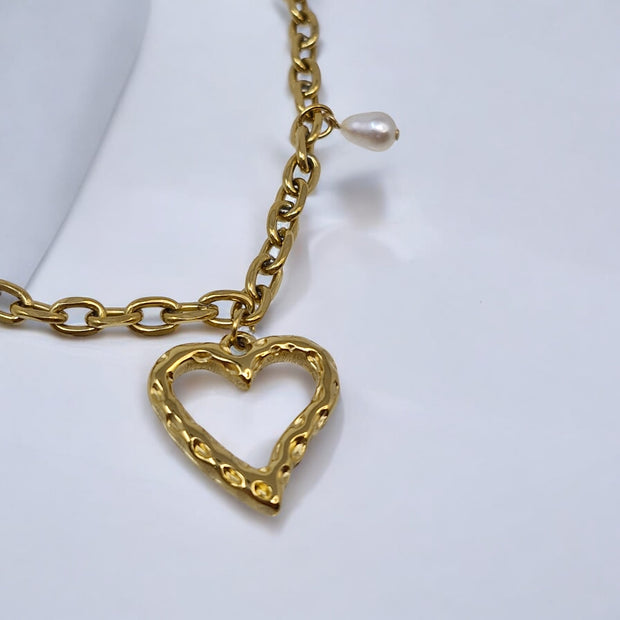 'Sofia' Gold Heart Necklace