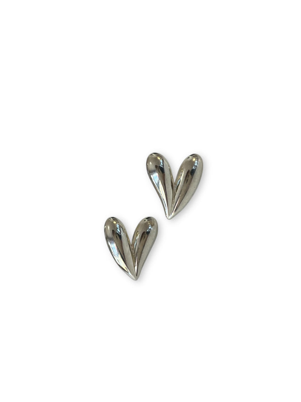 Silver Heart Shaped Earrings