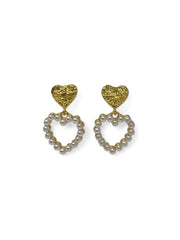 Pearl heart earrings