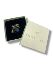 Midnight Blue Green Beetle Brooch (Small)