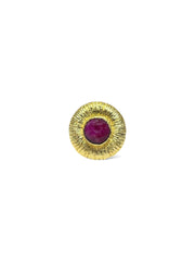 Magenta Stone Disc Ring