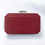 Burgundy Suede Cubic Clutch