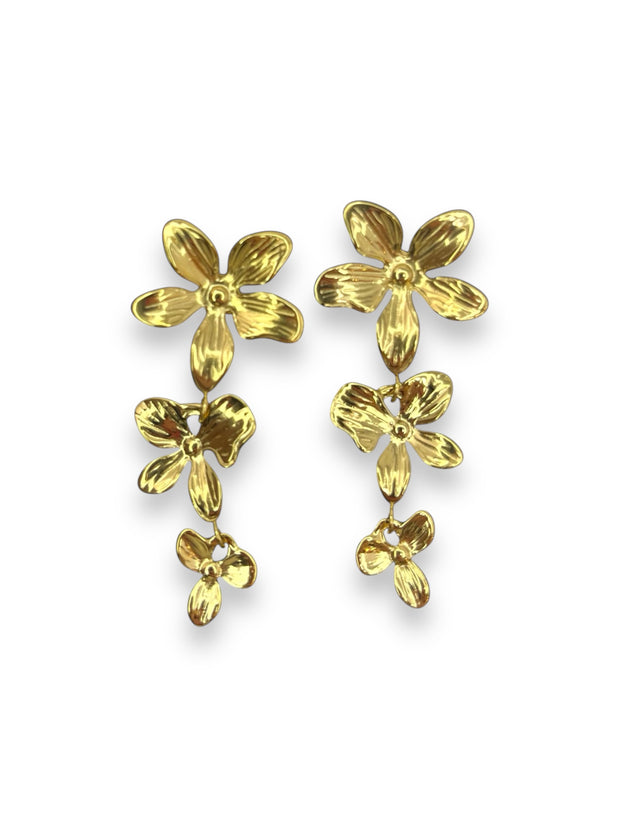 Gold Daisy Drop Earrings