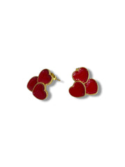 'Macie' Red Heart Clustered Earrings