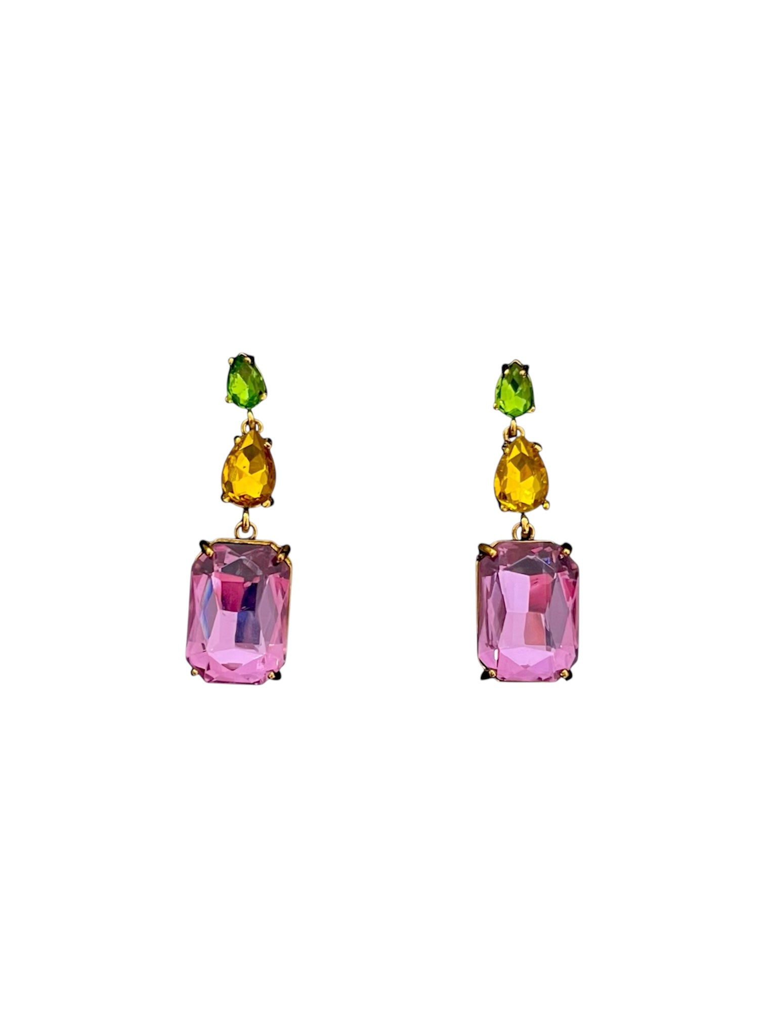 'Kaz' Purple Gemstone Drop Earrings