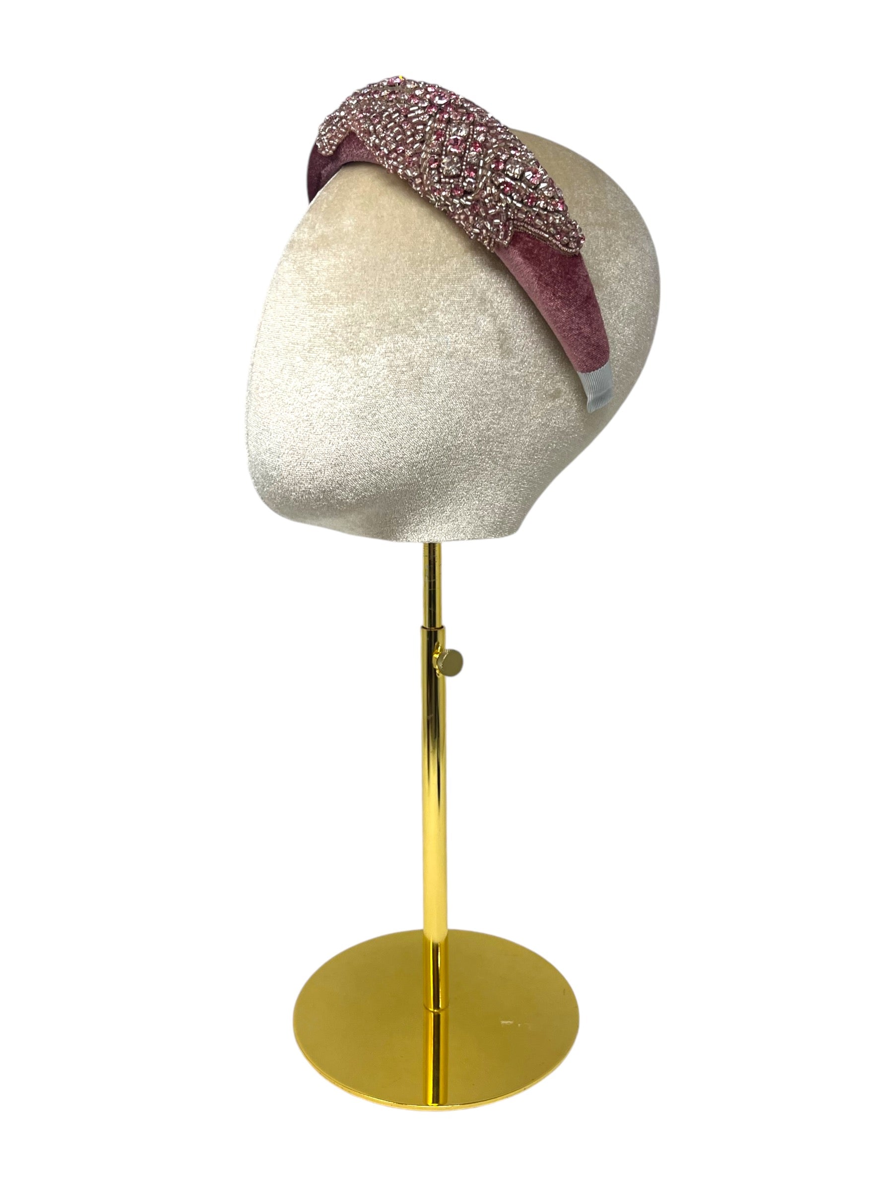 'Ellie' Velvet Headband Dusky Pink