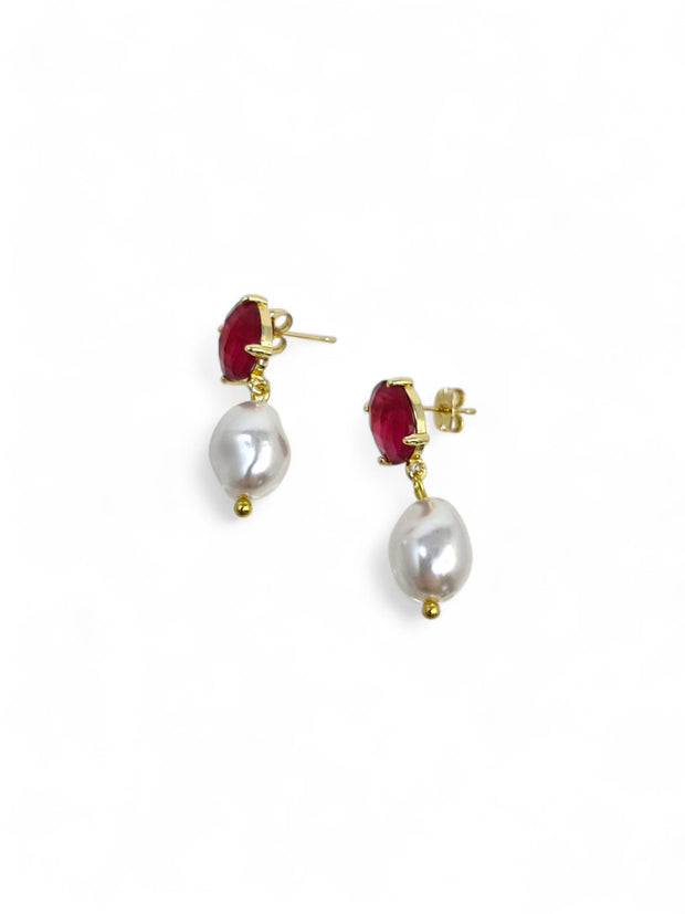 'Cassie' Ruby Red Earrings