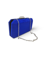 Royal Blue Suede Cubic Clutch