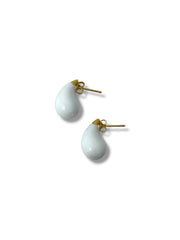 'Annie' White Teardrop Studs