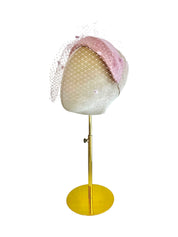 Pink Headband With Spotted Veiling