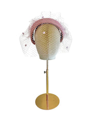 Pink Headband With Spotted Veiling