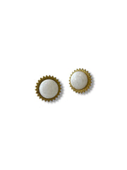 White Stud Earrings