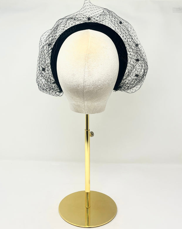 Padded Headband With Veiling